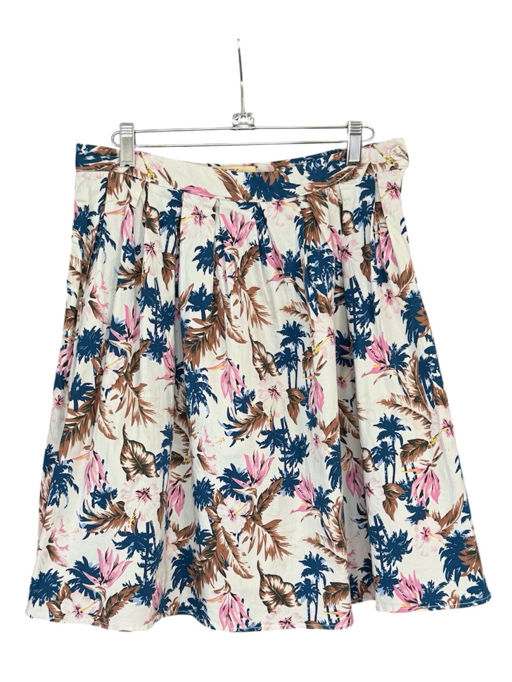 Grace Karin cotton floral swing skirt pockets zipper button closure Size Large